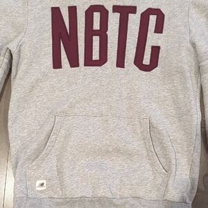 New Balance Gray Hoodie with Maroon Lettering
